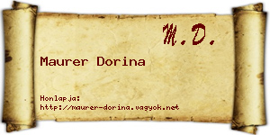 Maurer Dorina névjegykártya